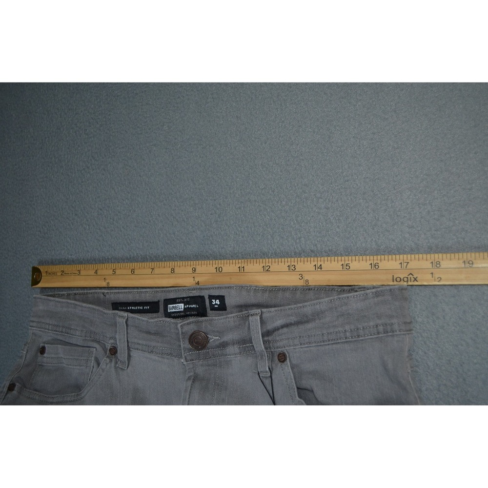 Barbell Apparel Jeans Mens 34x34 Gray Slim Athletic Fit Stretch Denim Cotton New - Picture 4 of 11